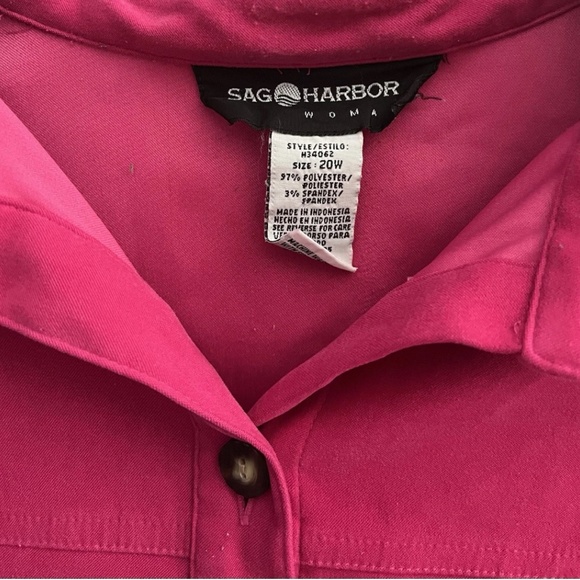 Sag Harbor Woman Faux Suede Blazer Women’s W20 Magenta Button Front Jacket - Picture 6 of 7